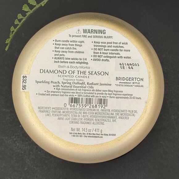 BBW Bridgerton Collaboration Diamond Of The Season Bath & Body Works Candle - Picture 12 of 12